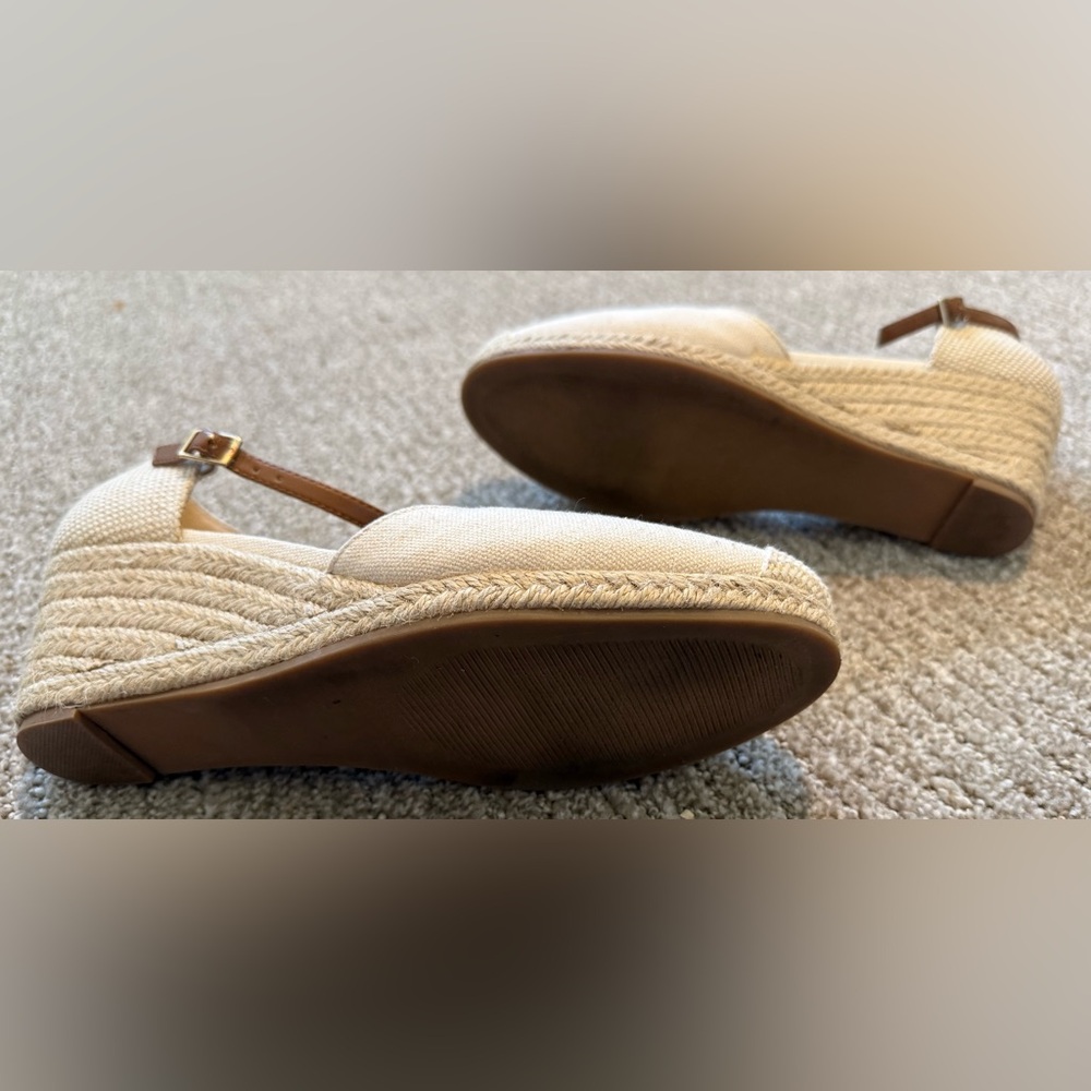 LOFT Cream Espadrille Wedge Sandals - Picture 4 of 5